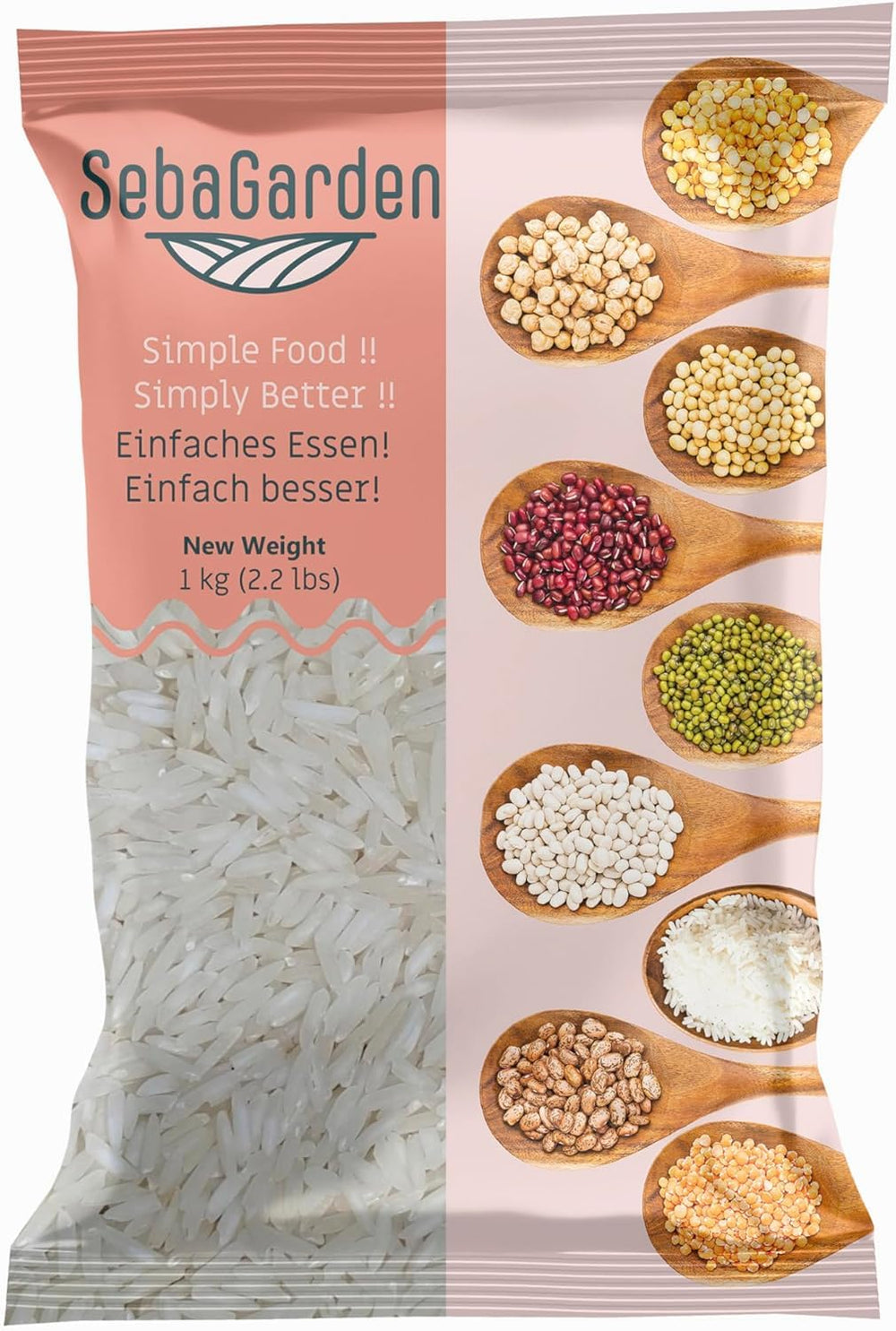 Riz basmati – Riz à grains longs premium, paquet de 1 kg | Naturellement aromatique et moelleux | Idéal pour le biryani, le pilaf et autres plats | Sans OGM, végétalien | Emballage non ouvert