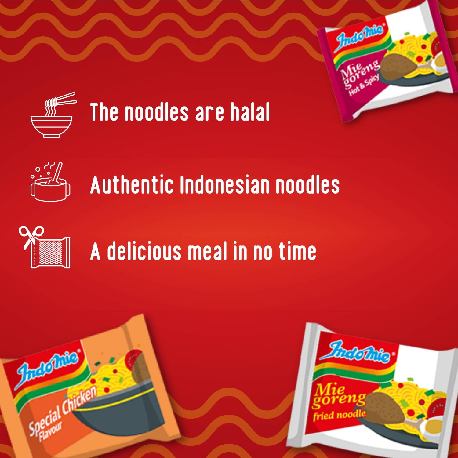 INDOMIE - Nouilles instantanées Mi Goreng - Multipack (40 x 80g)