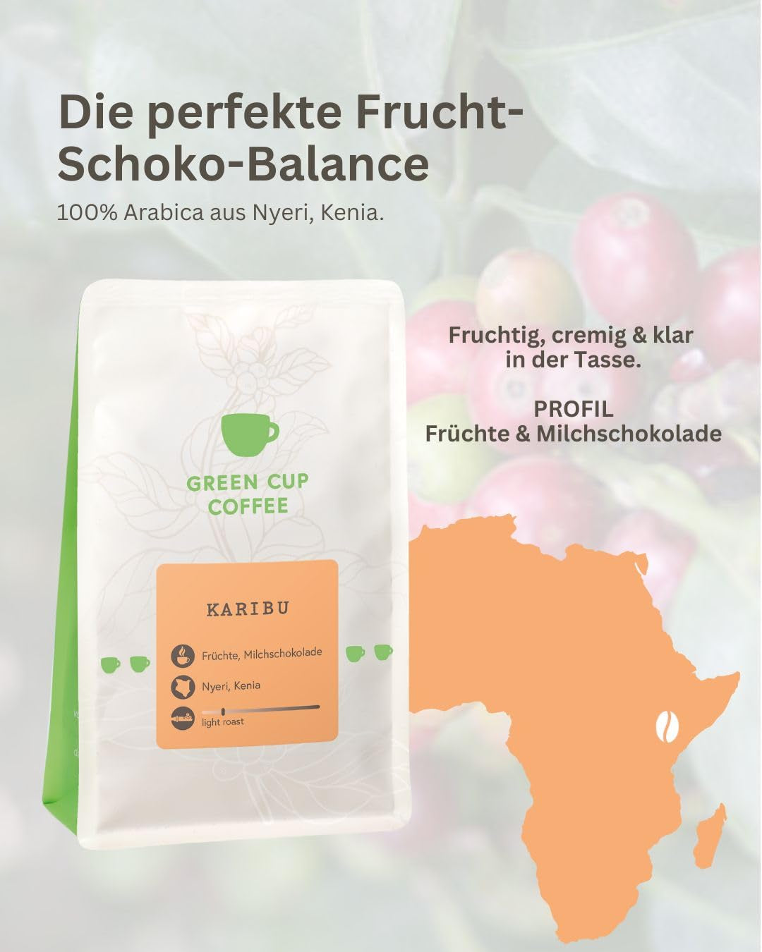 Café - Karibu I 100% Arabica I Café en grains 250g I Idéal pour les machines à café entièrement automatiques, le café filtre et la presse française aux saveurs chocolatées, fruitées et sucrées I torréfaction légère