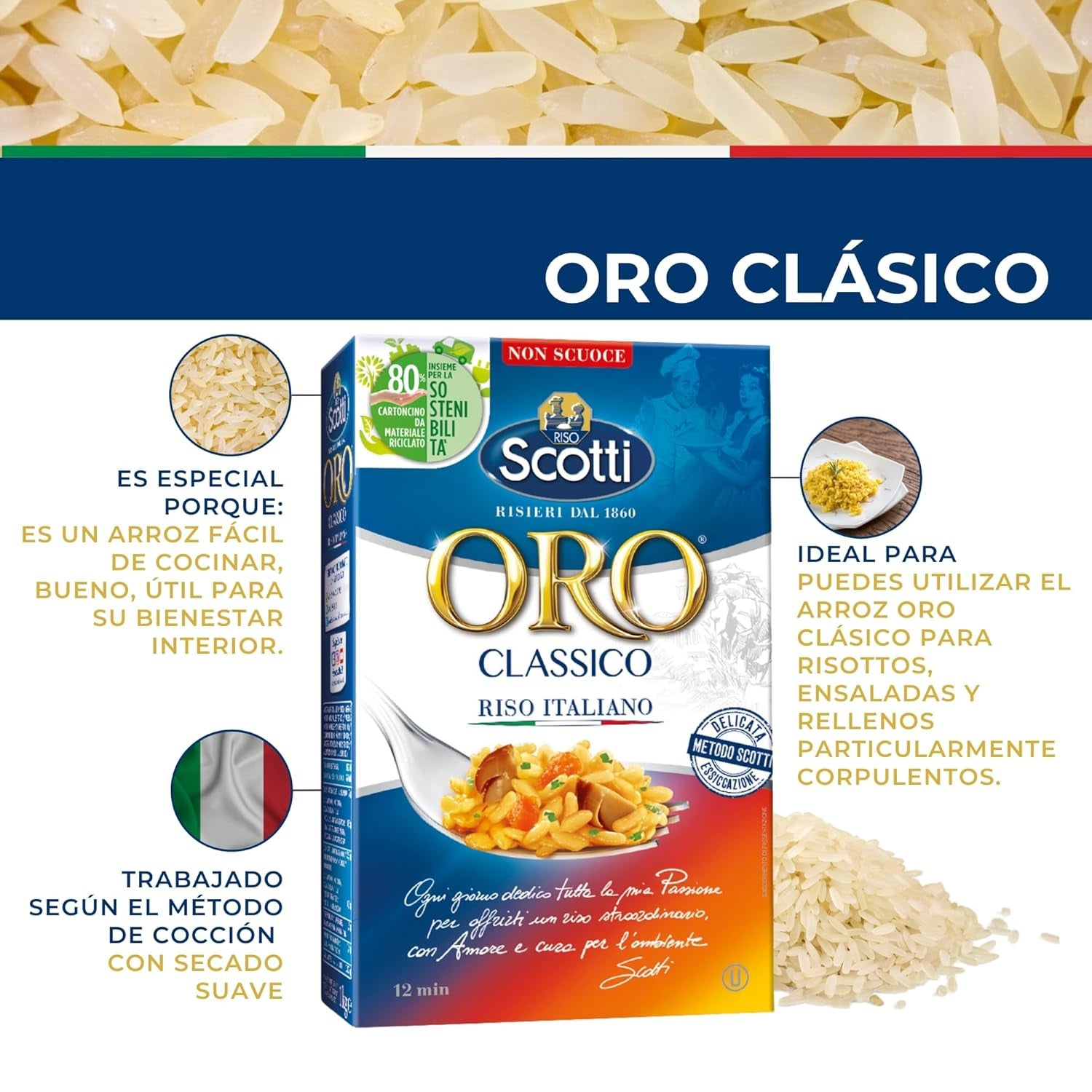 ORO Classico 1 kg de riz italien précuit