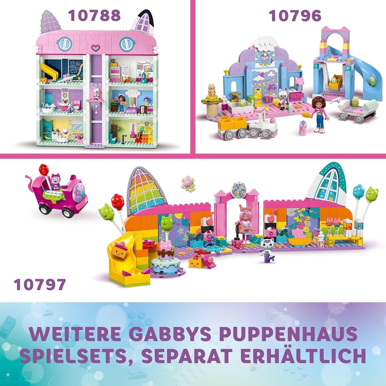 LEGO 4+ Gabby's Dollhouse Gabby's Little Kitty Ears Jeu d'imitation d'animal Jouet pour enfants avec toboggan et figurines Cadeau pour filles et garçons Jouet de jeu créatif 10796 Jeux de construction Beuche den LEGO-Store