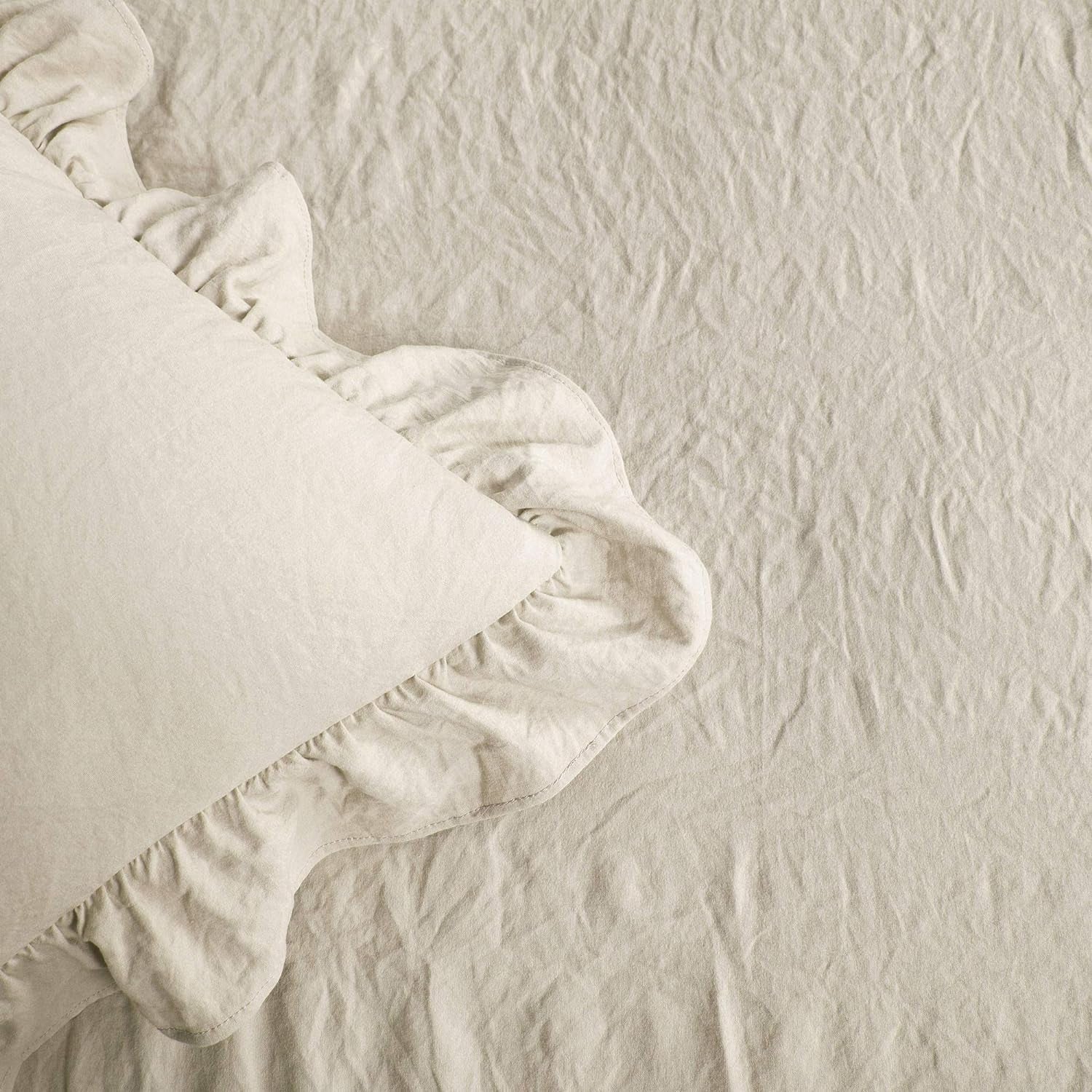 Lush Decor Parure de lit 3 pièces avec jupe à volants et détails de volants élégants et charmants - Style intemporel et design classique - Doux et léger - King size - Lits et édredons Lush Decor