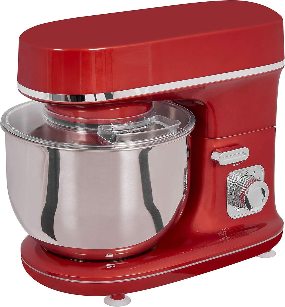 GUTFELS Machine à cuisiner KM 8102 Roi | Machine de cuisine | 1200 watts | Schneebesen | Rührhaken | Knethaken | 10 Étages | Pourriture | 5 L Schüssel Mère et Enfant Naty Shop Rouge