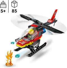 Hélicoptère des pompiers de LEGO City, ensemble de jouets d'hélicoptère et de figurines de pilote, hélicoptère de pompiers pour une expérience de jeu imaginative, cadeau pour les enfants, garçons et filles à partir de 5 ans 60411 Jeux de construction Besuche den LEGO-Store