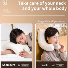 MINGZE Oreiller multifonctionnel en mousse à mémoire de forme, oreiller cervical en forme de U, oreiller de sommeil à rebond lent, oreiller à pression de rebond, oreiller en soie glacée pour la protection des mains et du cou, oreillers orthopédiques cervicaux Naty Shop