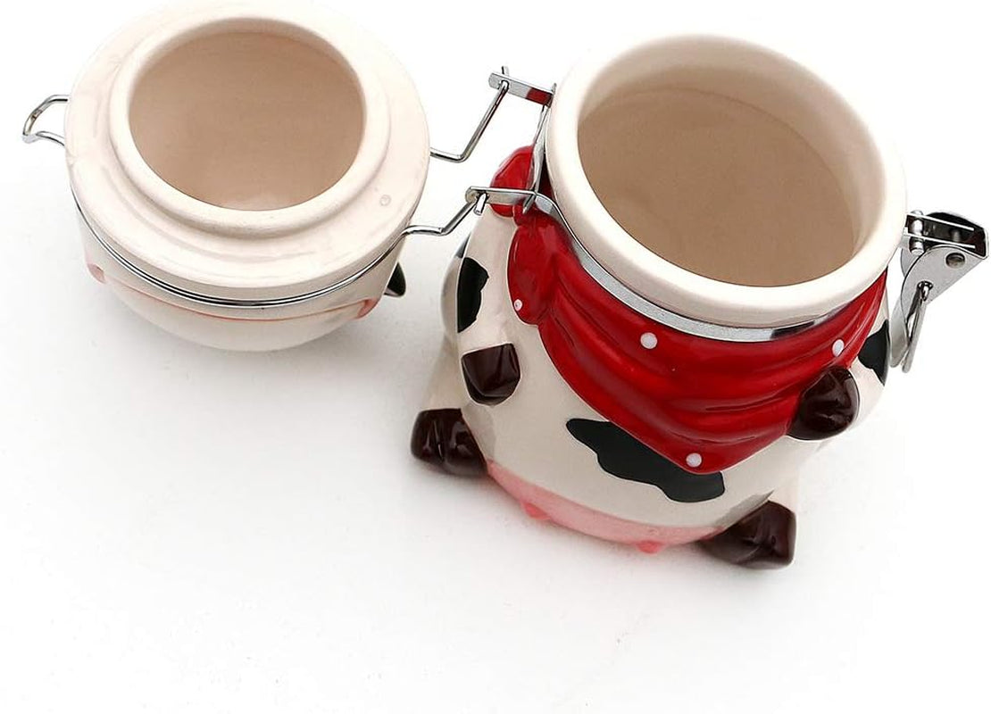 Boîte de rangement en céramique pour vache Dekohelden24, env. 12 x 11 x 20,5 cm, 20 boîtes de conservation alimentaire Naty Shop