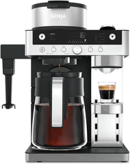 Ninja Prestige Cafetière filtre 2 en 1 avec capsules et mousseur à lait intégré, pour latte, café glacé et Flat White, noir CFN802EU