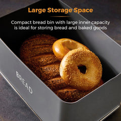 Corbeille à pain Tower T826175GRY Renaissance, capacité 16 l, couvercle simple, gris Boîtes de conservation Naty Shop