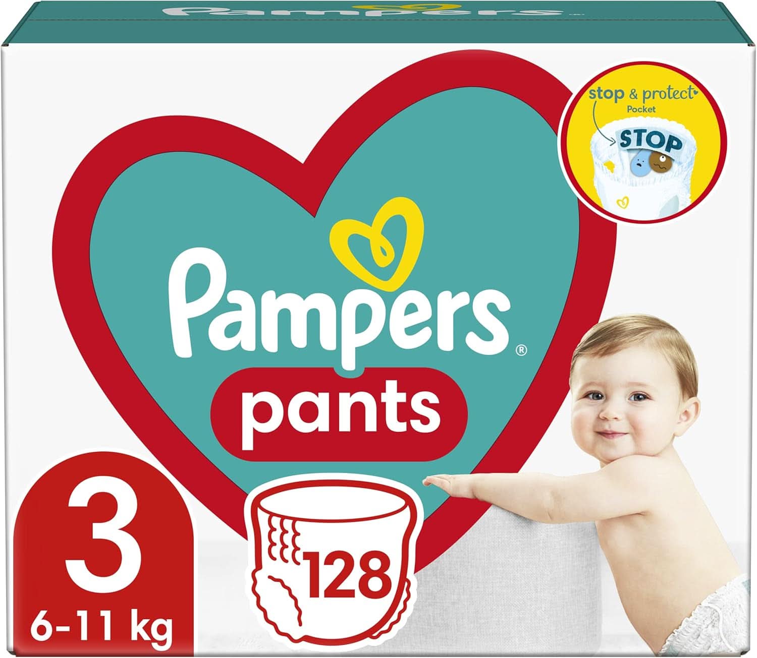 Pampers (version classique), pantalons garçon/fille 7 74 pcs Mère et Bébé Naty Shop 3 (128 pcs)