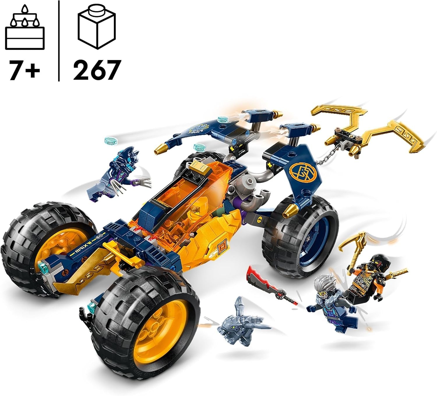 LEGO NINJAGO Le buggy tout-terrain Ninja d'Arin, jouet ninja avec voiture, dragon et 4 mini figurines, modèle de buggy aventure pour enfants, cadeau d'anniversaire pour garçons et filles de 7 ans 71811 Jeux de construction Beuche den LEGO-Store