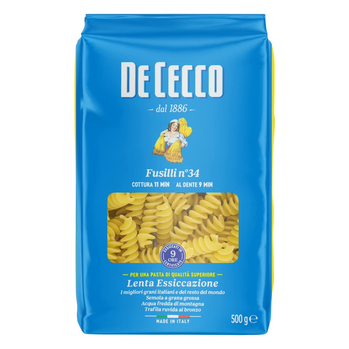 Fusilli 34, Pâtes de semoule Grano duro, 500 g