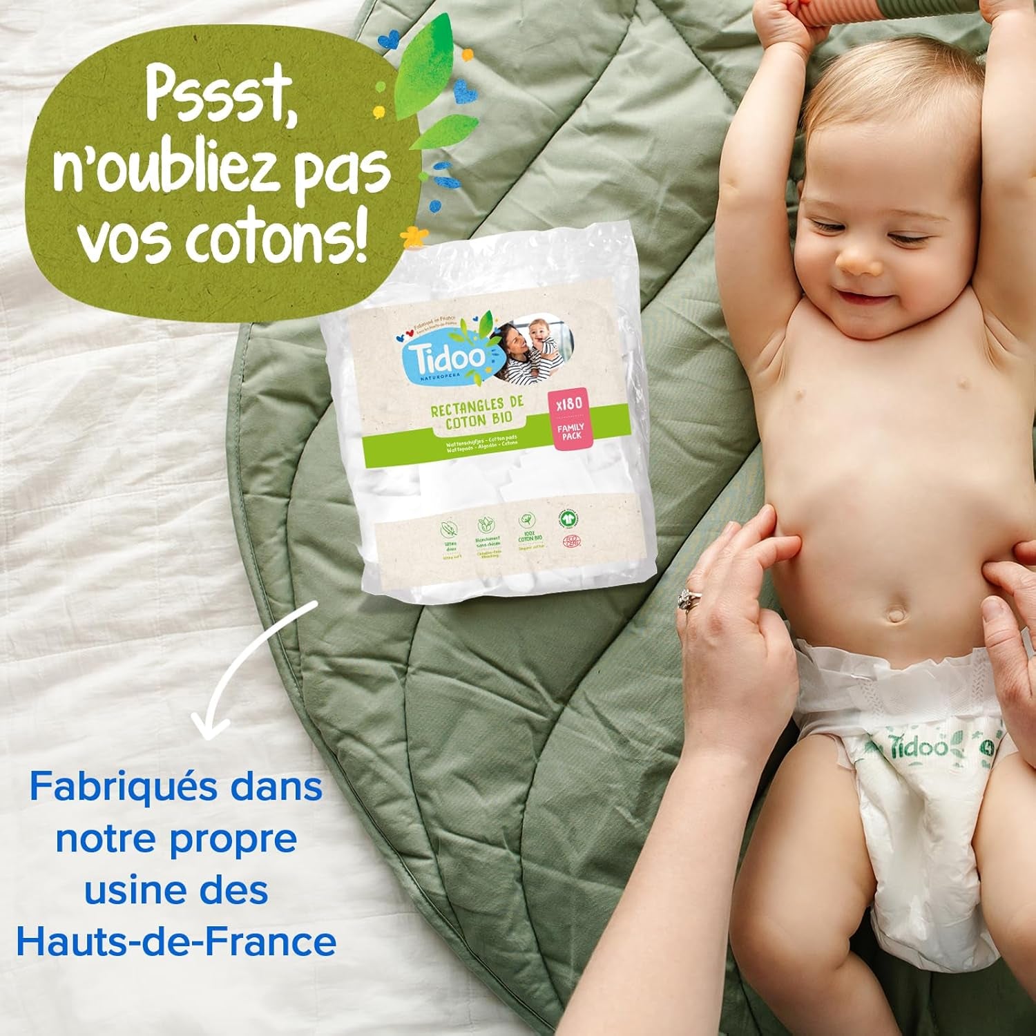 - Ökologische Diadeln, Größe 2 (3-6 kg) – natürlicher Ursprung, ohne Schadstoffe – 12 Stunden trocken, extrem saugfähig – hermestellung in Frankreich – 150 Einwegdiadeln – Packung 1 Month