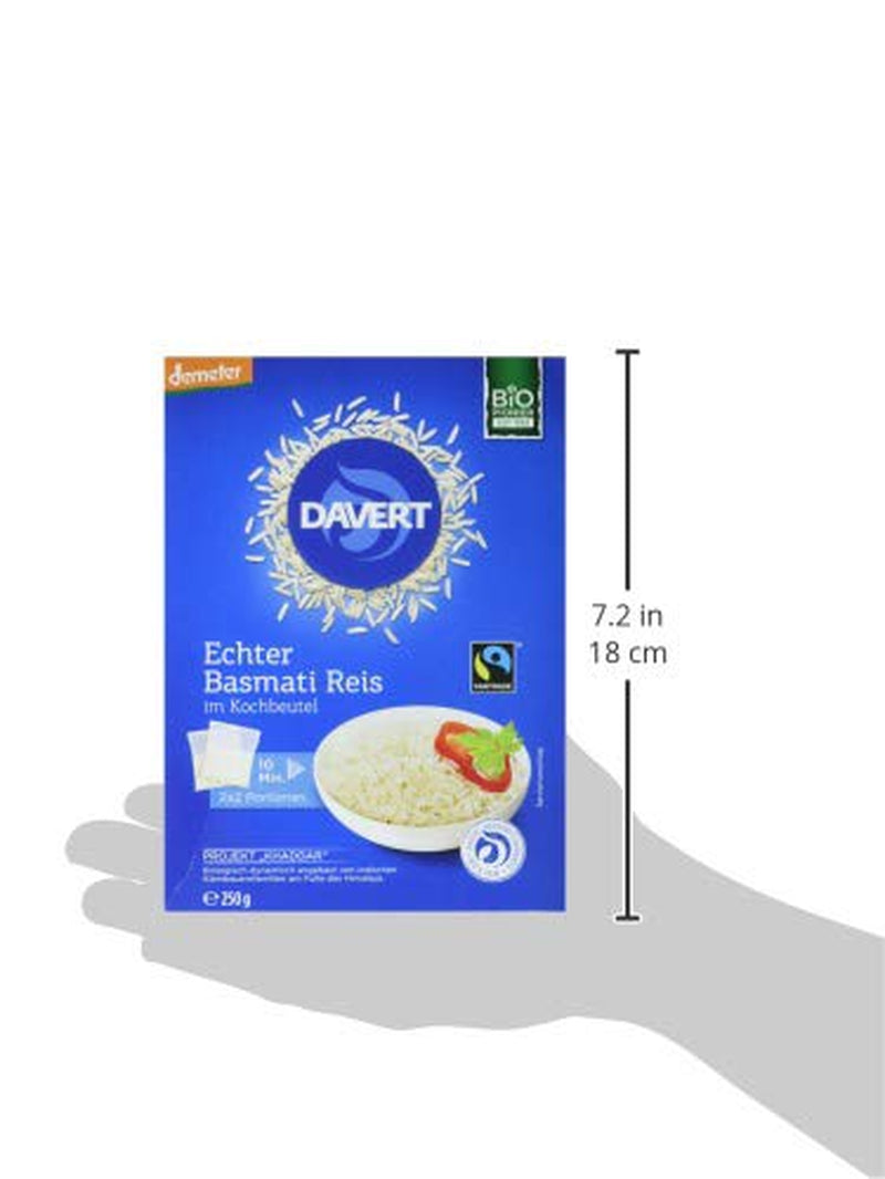 Riz Basmati bio Davert en sachets cuisson, 2 sachets, 250g
