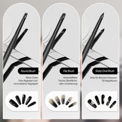 Nagel Pinsel 8 pièces Pinsel pour Gel Vernis, Nageldesign Gel Pinsel Dotting Painting Line Pen pour Nagelack Gel Acryl Nagel Pinsel Nailart Kit Acryl Pinsel Fineliner Nägel Selber Machen