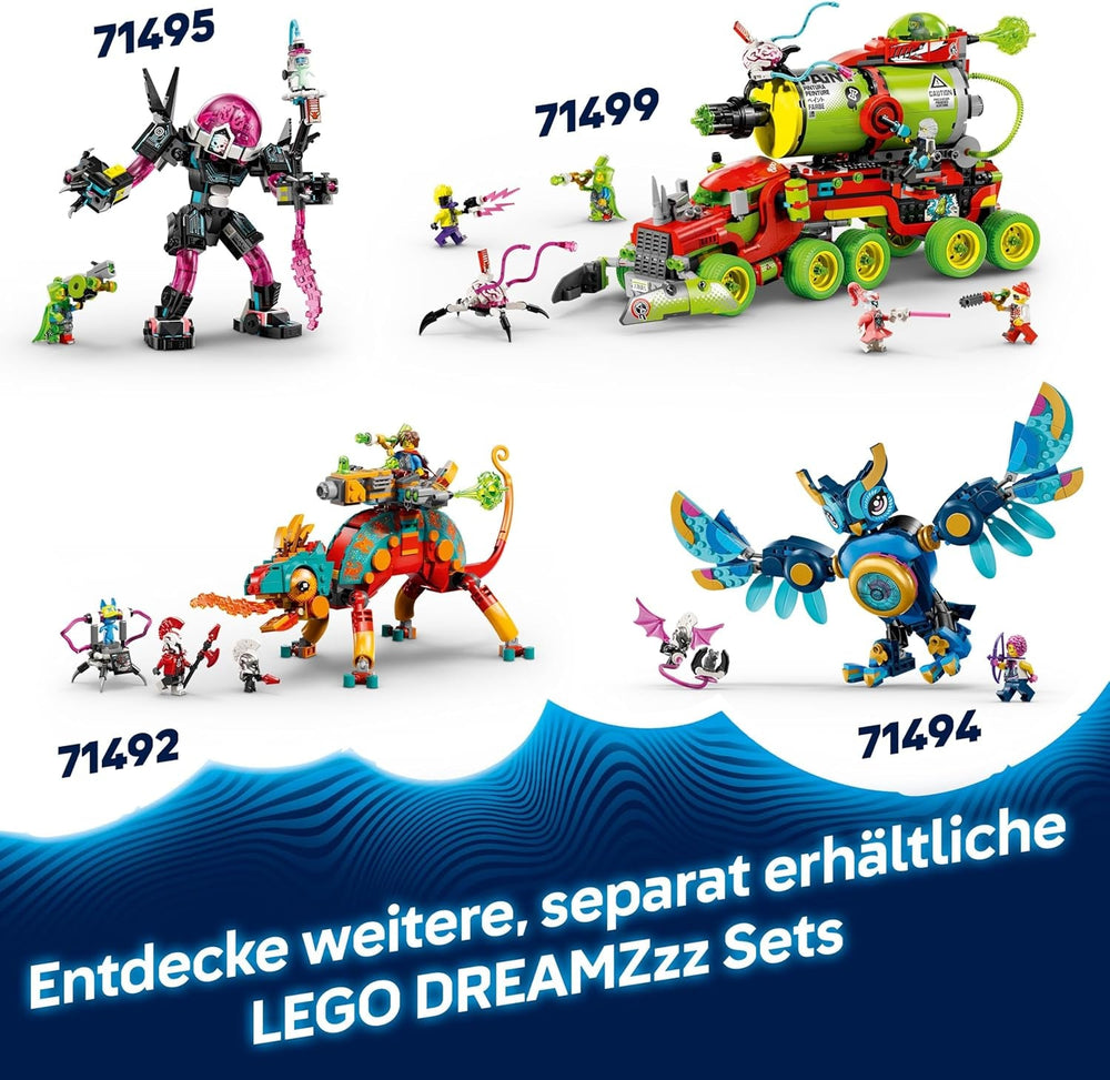 LEGO DREAMZzz Albtraumhai-U-Boot - Ensemble modulaire avec 2 Baumöglichkeiten, 2 abnehmbaren Fluggeräten et 5 Minifiguren, inkl. Mateo et Astrid - Cadeau pour filles et garçons à partir de 9 ans - 71500