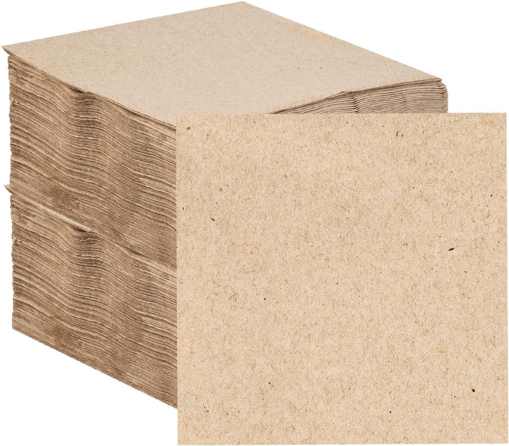 Type de table | Lot de 100 serviettes en papier recyclé souple marron, jetables, pour fête, adaptées à un usage quotidien, kraft écologique, non blanchi, compostables, fabriquées dans l'UE, 2 épaisseurs, 33 cm