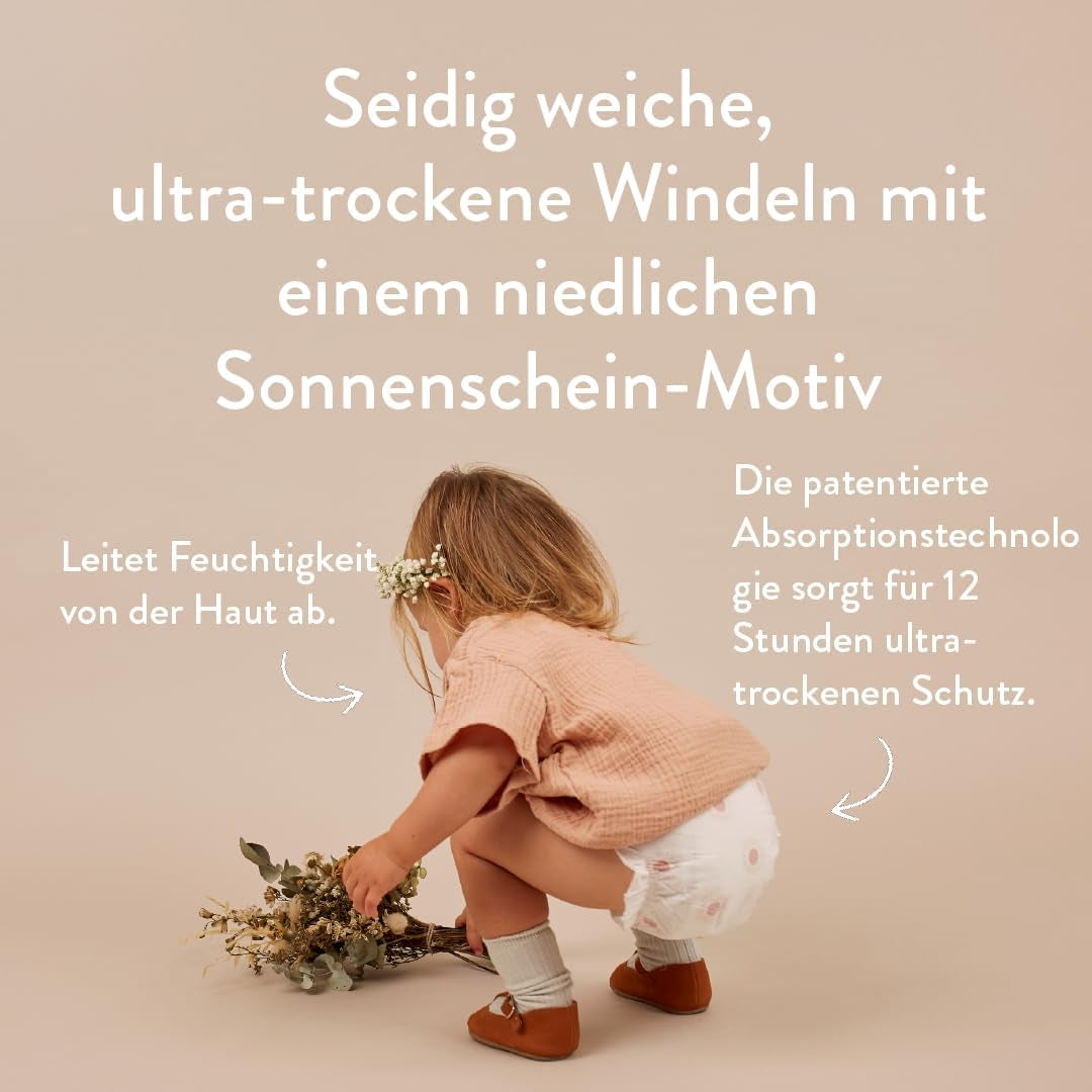 Couches bébé taille 3M (4-8 kg) - 1 sachet de 28 - Sans substances nocives, écologiques, très absorbantes, adaptées à un usage nocturne, ultra fines et douces - Fabriquées au Danemark