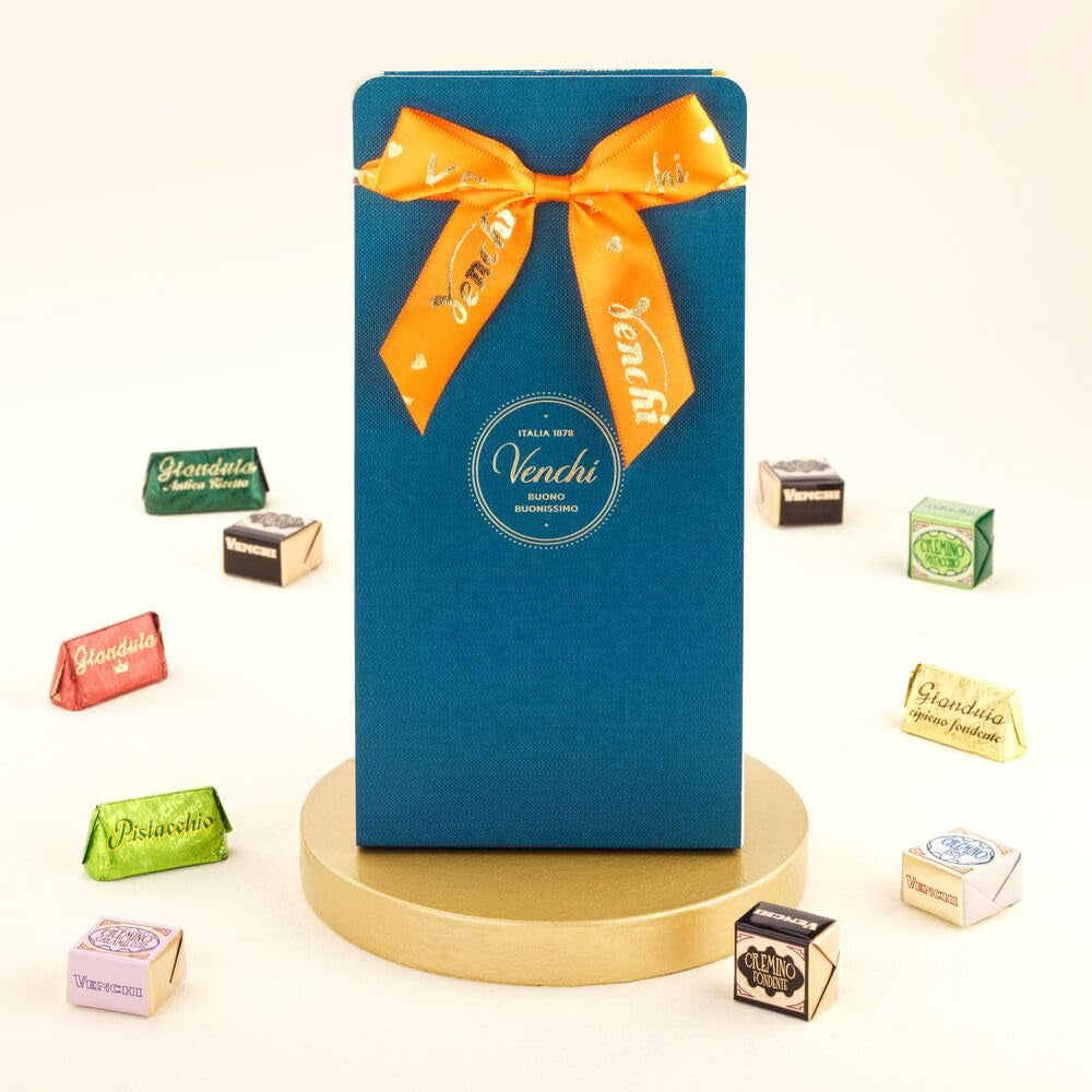 Venchi – Collection Murrine – Coffret cadeau assortiment de chocolats Cremino et Gianduiotti, 411g – Aux noisettes du Piémont IGP – Idée cadeau – Sans gluten