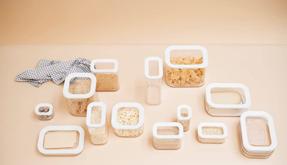 Mepal - Boîte de conservation pour réfrigérateur Modula XXL - Récipient alimentaire avec couvercle - Organisateur de cuisine et boîte de rangement en plastique - Organisateur de réfrigérateur empilable et refermable - 4800 ml - Boîtes de conservation alimentaires blanches Naty Shop