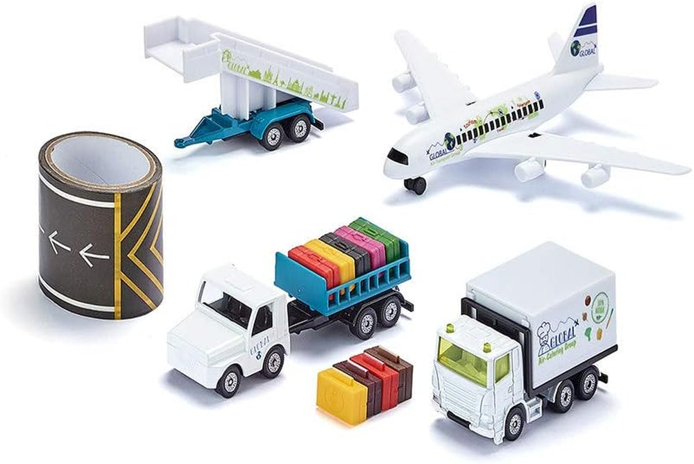 siku 6329, Geschenkset Straßenbau, Muldenkipper, Liebherr Radlader, Straßenwalze, Bewegliche Teile, Inkl. Granulé