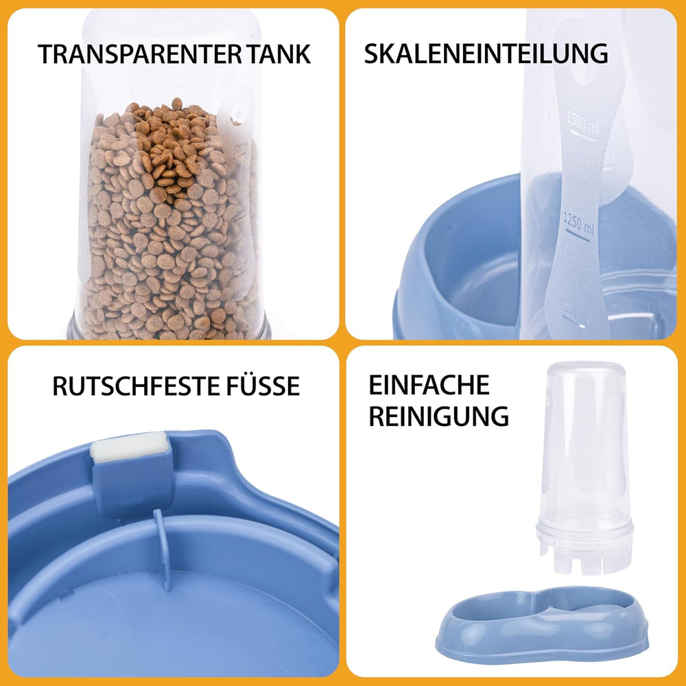 Ferplast Futter- oder Wasserspender für Hunde und Katzen AZIMUT 600 Futtertrog Water 0,6 Litre, Rutschfester Boden, 12,5 x 19 x H 19,5 cm Bleu