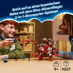 LEGO DREAMZzz 2in1 Dino-Düsenflieger - Dinosaurier Spielzeug verwandelbar in Stegosaurus - inkl. 4 Minifiguren und 2 sammelbaren Schatz-Kreaturen - Geschenk für Jungen ab 9 Jahren - 71514