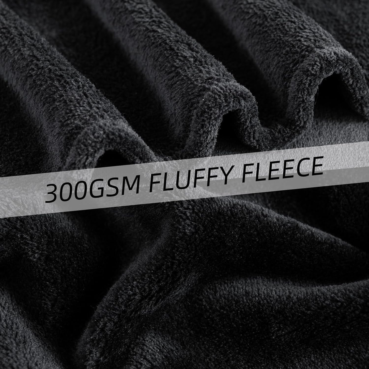 Couverture douillette en polaire moelleuse 130 x 150 cm, couverture de lit, couverture de canapé, grandes couvertures et jetés doux pour adultes, jeté de canapé chaud, lavable en machine, noir, lits et couvertures Good Nite