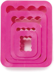 0255310 Lot de moules à biscuits rectangulaires, ondulés, 4 pièces 1,5-3,5-5,5-7,5 cm