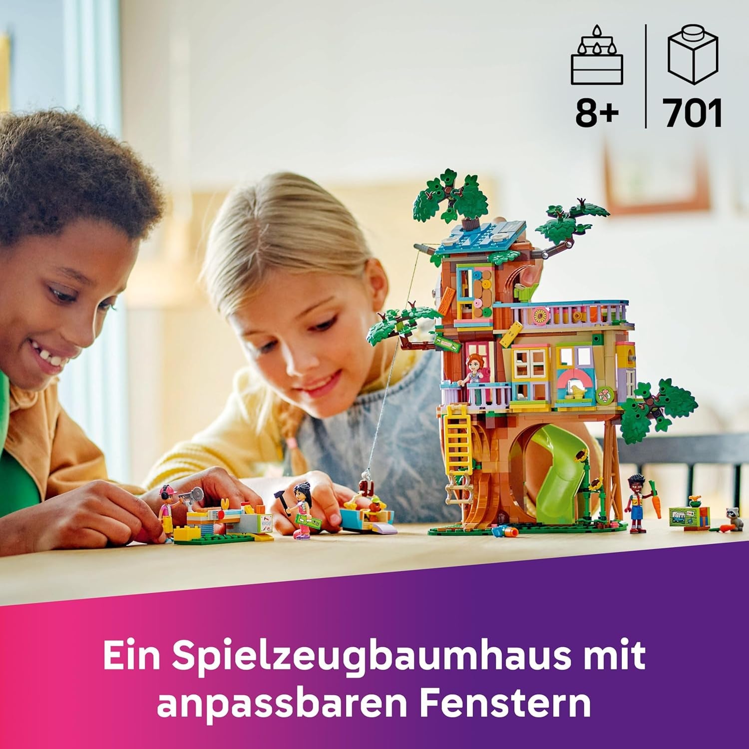 LEGO Friends Baumhaus - Jeu pour un bon garçon avec 2 figurines, 4 figurines, un jardin et un jeu de jouets - Jouets de rêve pour les filles et les jeunes à partir de 8 ans - 42652