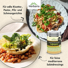 Herbaria Trüffelglück bio 110g M-Dose - Fertiges Bio-Pilz- & Trufflegewürz für intensiv-köstliche Gerichte - with erlesenen Ingredient - in nachhaltiger Aromaschutz-Dose