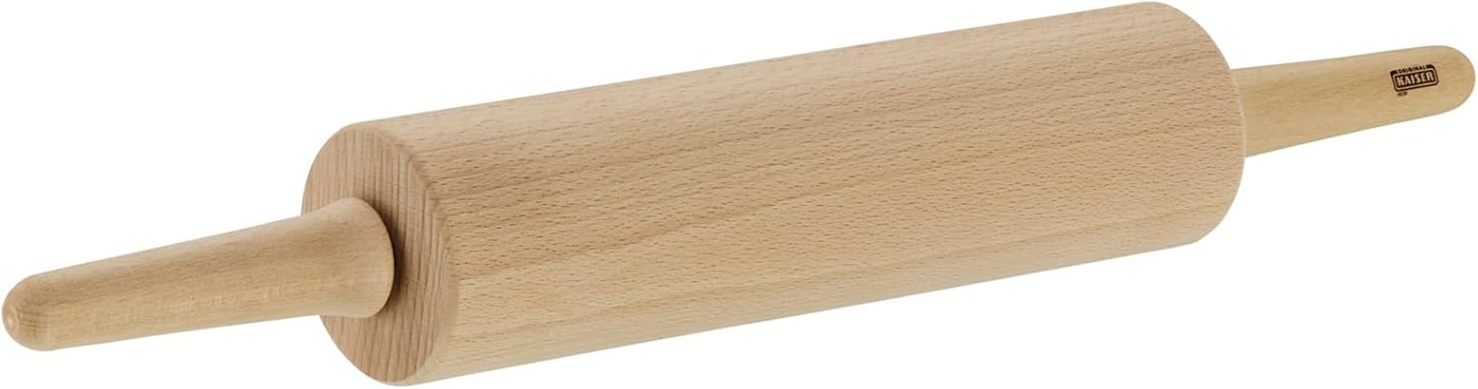Original Kaiser Rouleau à pâtisserie classique 47 x 6,5 cm, rouleau à pâte, rouleau à pâtisserie, bois de hêtre, roulement lisse, large surface de roulement, beige