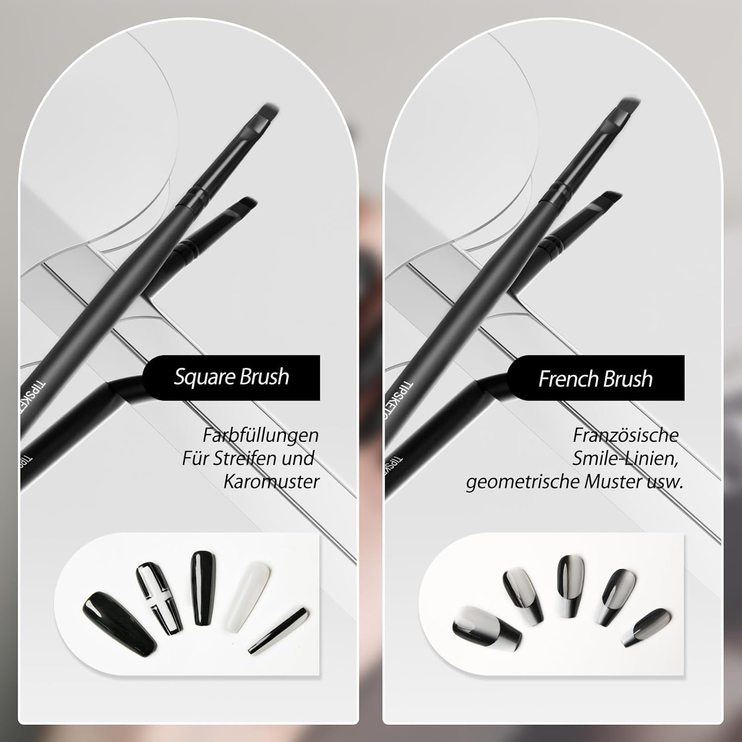 Nagel Pinsel 8 pièces Pinsel pour Gel Vernis, Nageldesign Gel Pinsel Dotting Painting Line Pen pour Nagelack Gel Acryl Nagel Pinsel Nailart Kit Acryl Pinsel Fineliner Nägel Selber Machen