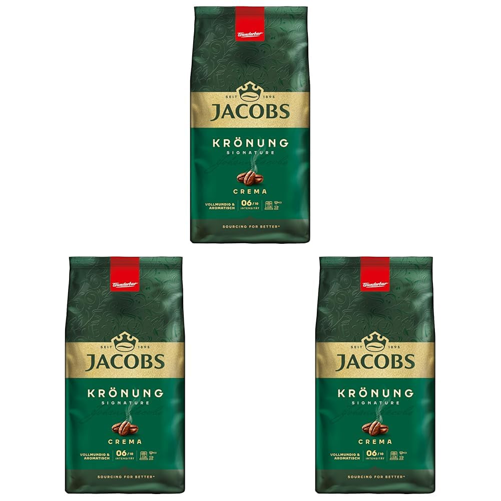 Jacobs Krönung Cream, café en grains entiers, 1000 g (paquet de 3)
