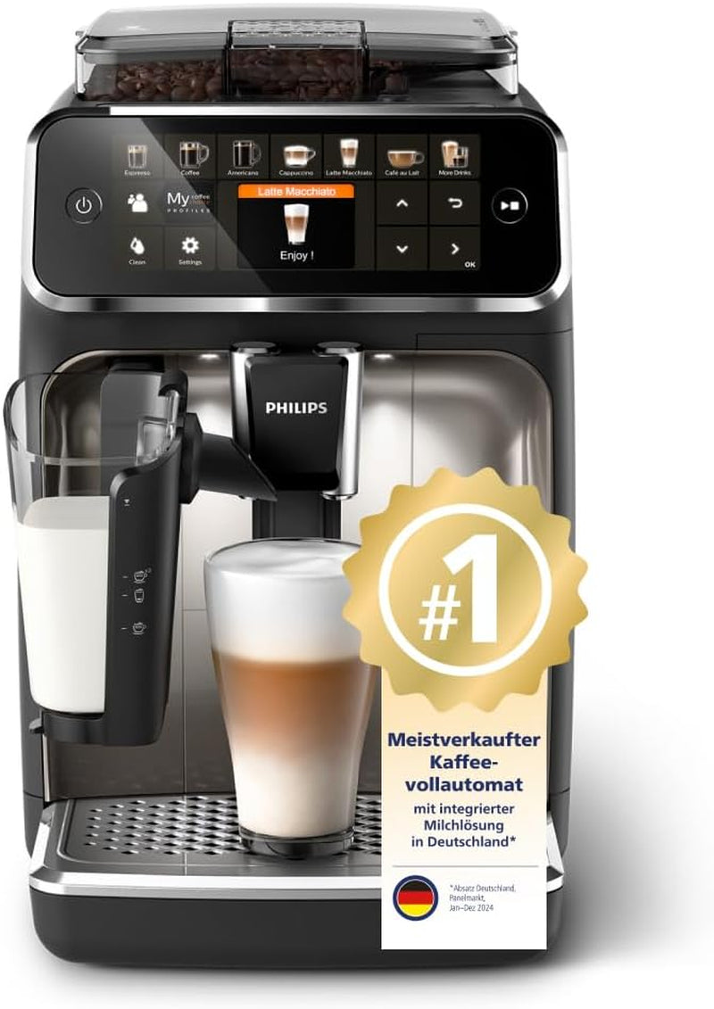 Machine à expresso Philips série 5400 – Profitez de 12 boissons, LatteGo à nettoyage rapide, écran TFT intuitif, réglages de café personnalisables, design de cuisine haut de gamme (EP5441/50)