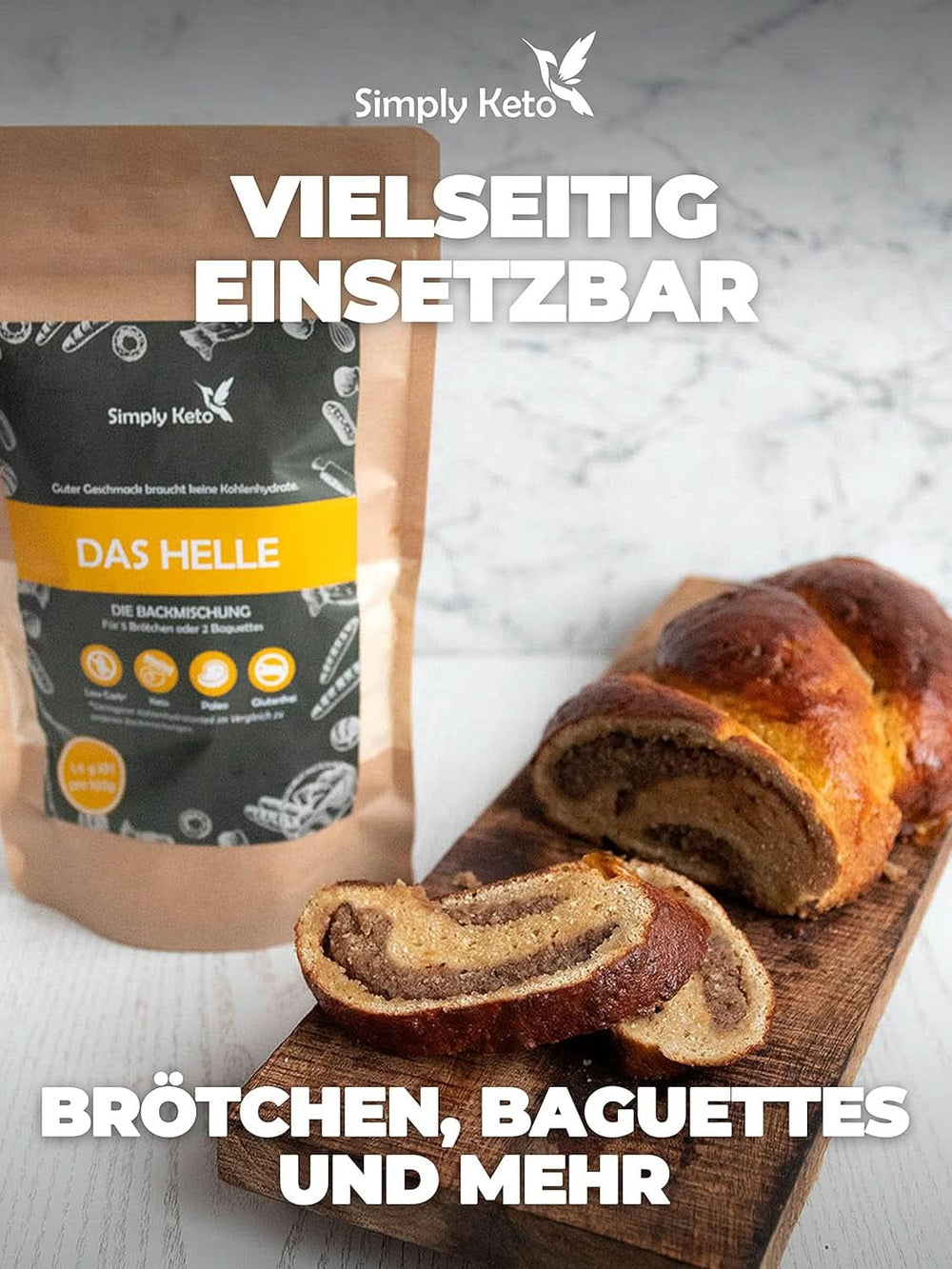 Pain Simply Keto The Light Lower Carb*, Mélange pour pain sans gluten, 260 grammes Kitchen Naty Shop