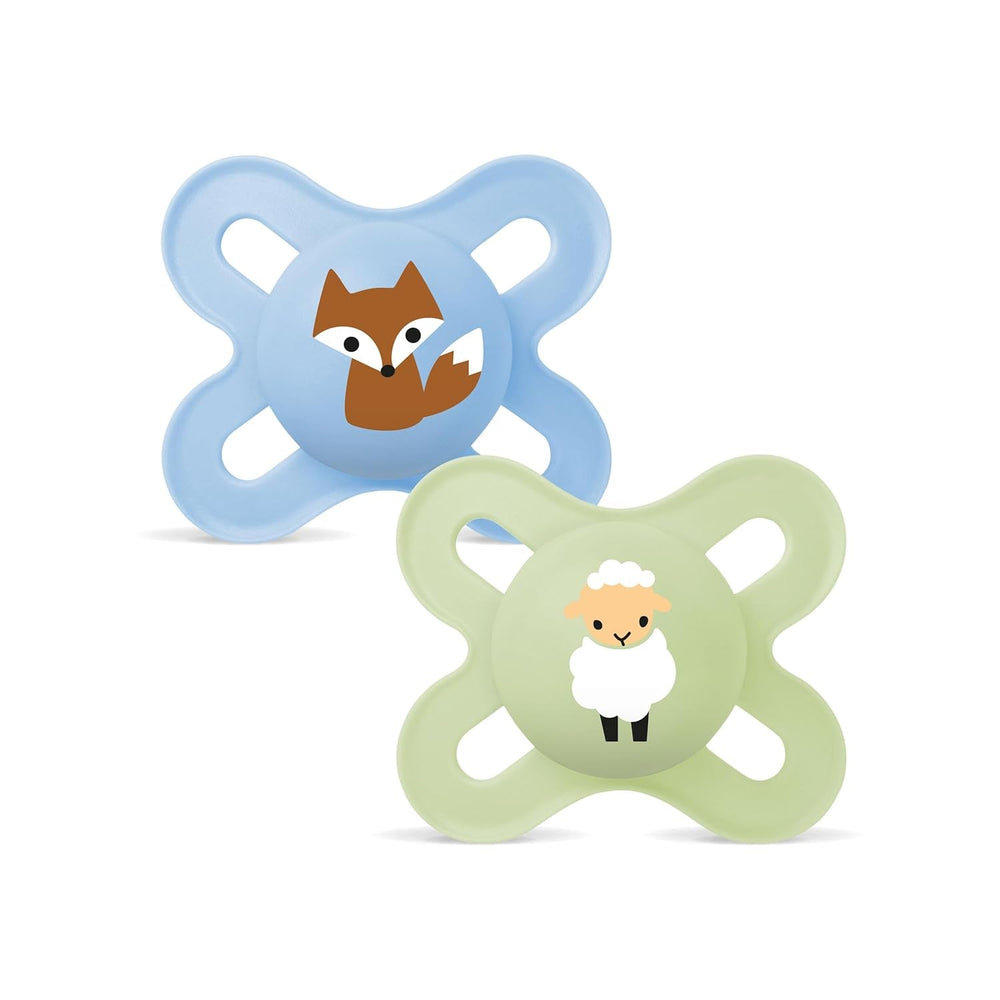 Sucette MAM Originale | Sucette en latex | 0-6 mois | Sucette bébé adaptée à l'allaitement | Recommandé par les sages-femmes Résistant aux morsures | Latex de caoutchouc naturel | Mouton/Lapin | Paquet de 2