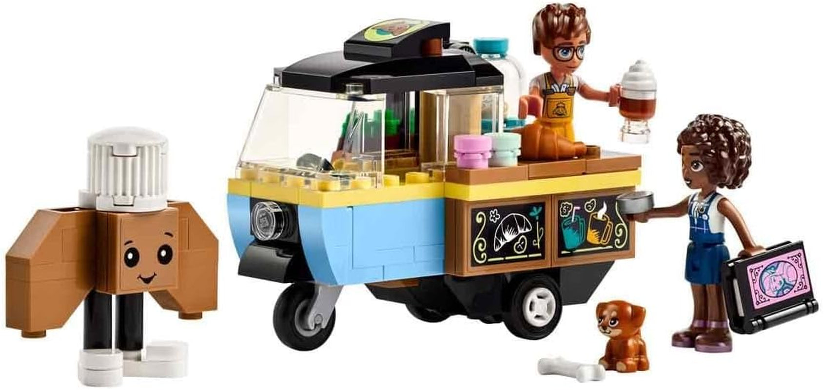 LEGO Friends Rolling Café Petit jouet de pâtisserie pour enfants, cadeau pour filles et garçons de 6 ans, jouet éducatif avec Aliya, Jules et Aira le chien 42606 Jeux de construction Beuche den LEGO-Store