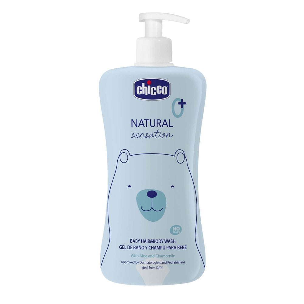 CHICCO NATURAL SENSATION - SHAMPOOING ET BAIN POUR ENFANTS - SANS BOISSONS, 200 ML Enfants - Bain et soins Naty Shop 500 Ml (1 pack)