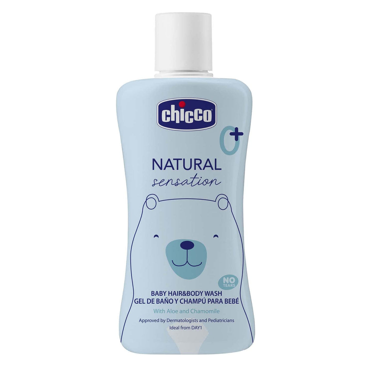 CHICCO NATURAL SENSATION - SHAMPOOING ET BAIN POUR ENFANTS - SANS BOISSONS, 200 ML Enfants - Bain et soins Naty Shop 200 Ml (1 pack)