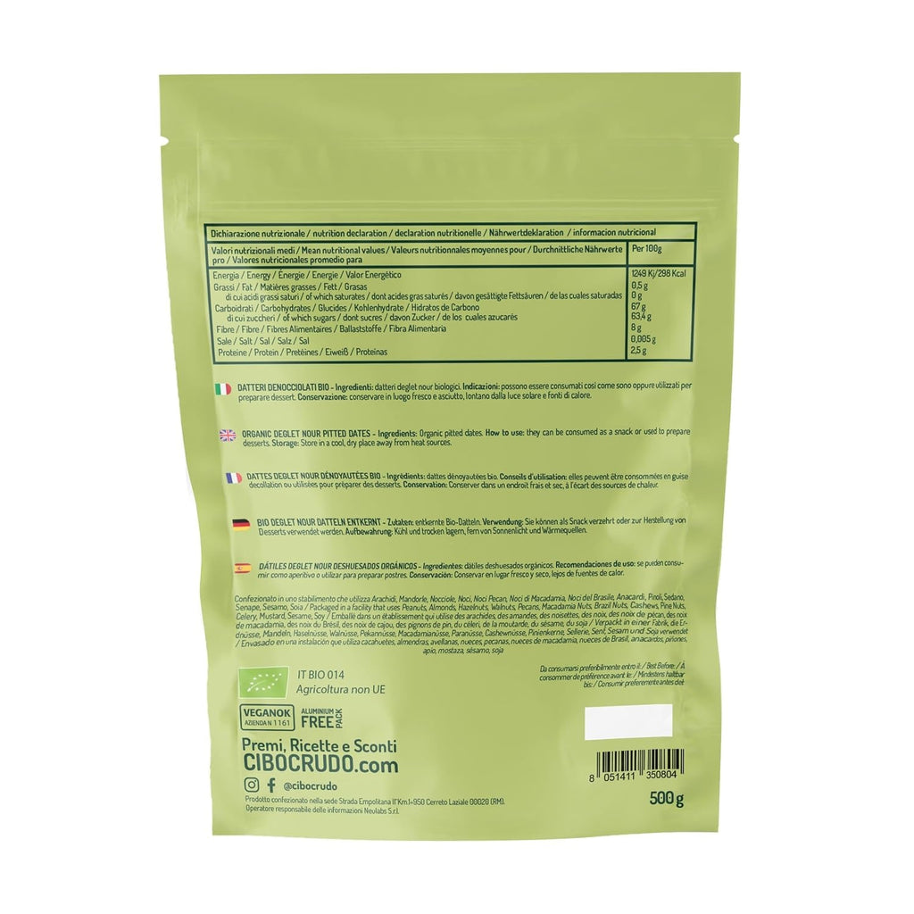 Curmale fără sâmburi Deglet Nour Bio - 500g. Curmale uscate Deglet Nour organice naturale. Curmale deshidratate. Produse deshidratate Naty Shop