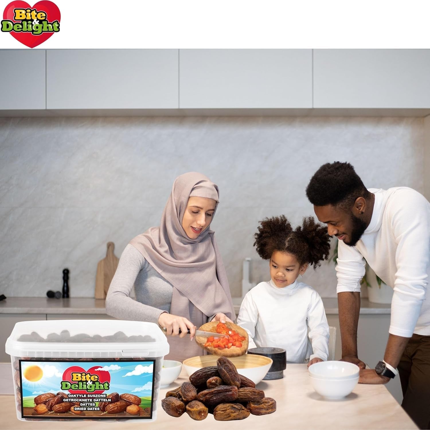 Dattes séchées Bite & Delight - Entières, séchées et naturelles - Bonbons aromatiques - Délicieuses et juteuses - Snacks aux fruits prêts à consommer - Vegan - Sans sucre ajouté - 1250g de produits déshydratés Naty Shop