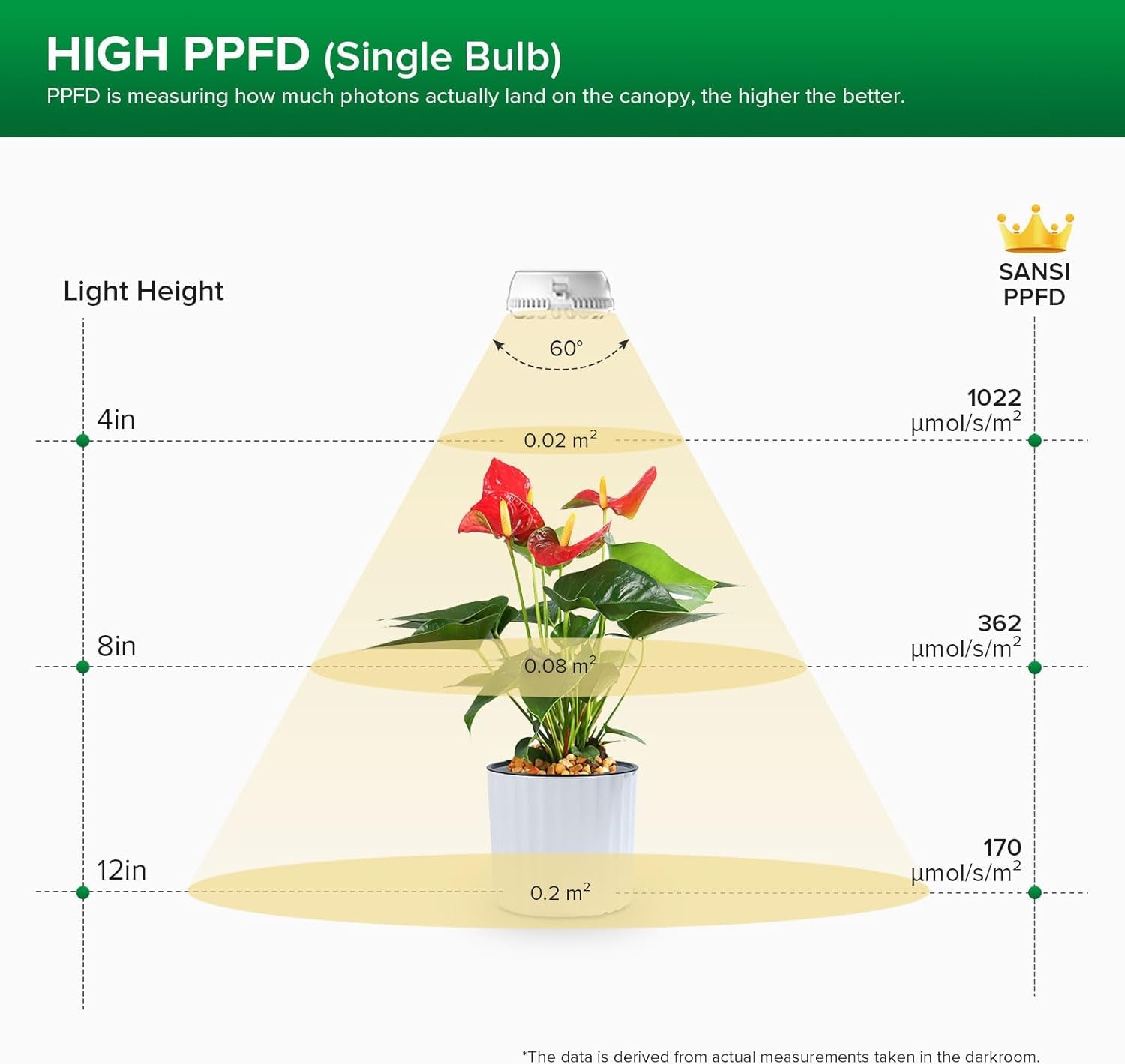 SANSI Lampe de culture LED pour plantes d'intérieur, 2 têtes, spectre complet, 10 W (équivalent 150 W), minuterie de 4/8/12 heures, lampe hydroponique suspendue pour serre de plantes d'intérieur