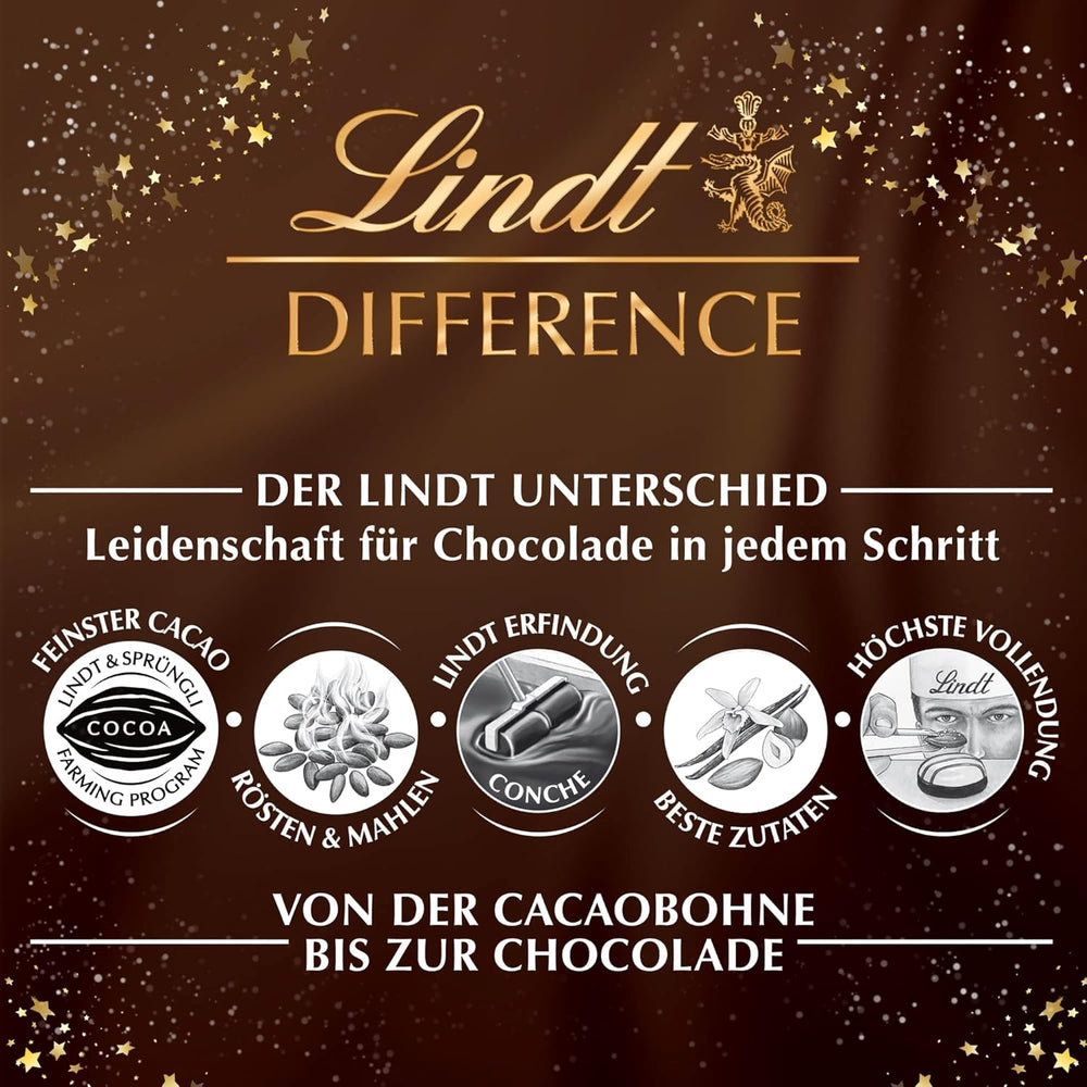 Barre de chocolat aux amandes de Noël Lindt | 100g | Amandes à la crème de noix recouvertes du meilleur chocolat au lait | Cadeau de Noël en chocolat