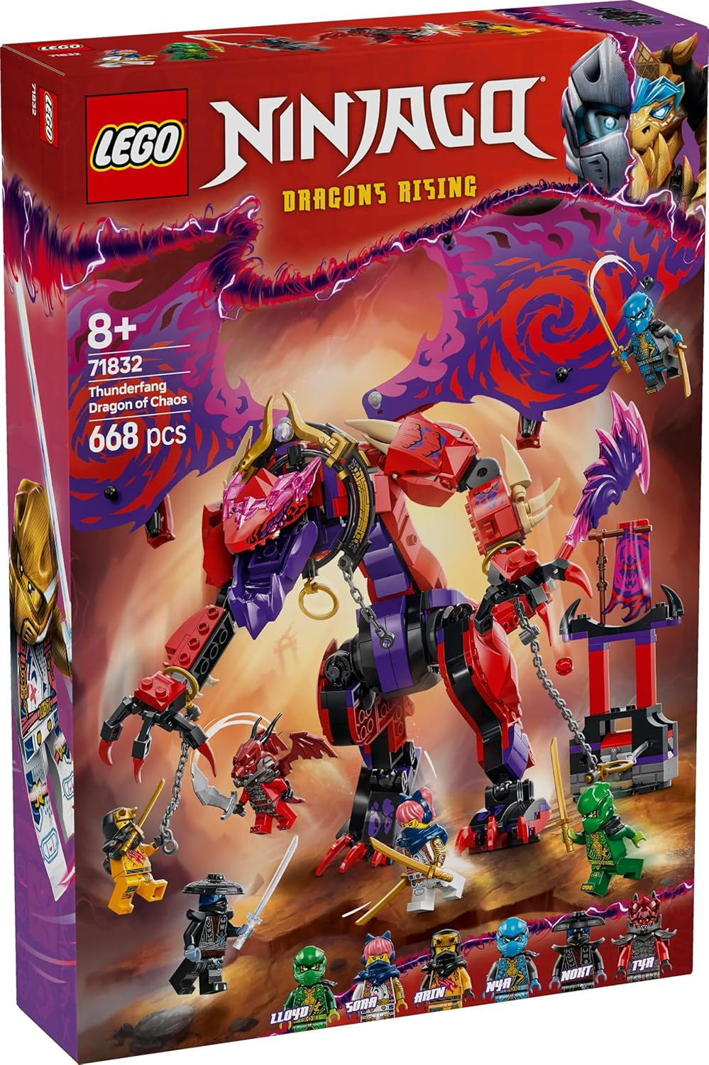 LEGO NINJAGO Chaos Dragon Thundertooth - Jouet avec 6 figurines Ninja - Jeu de construction de rôle pour garçons et filles à partir de 8 ans - Cadeaux pour les fans de la série télévisée Rise of the Dragons 71832 Jeux de construction Beuche den LEGO-Store