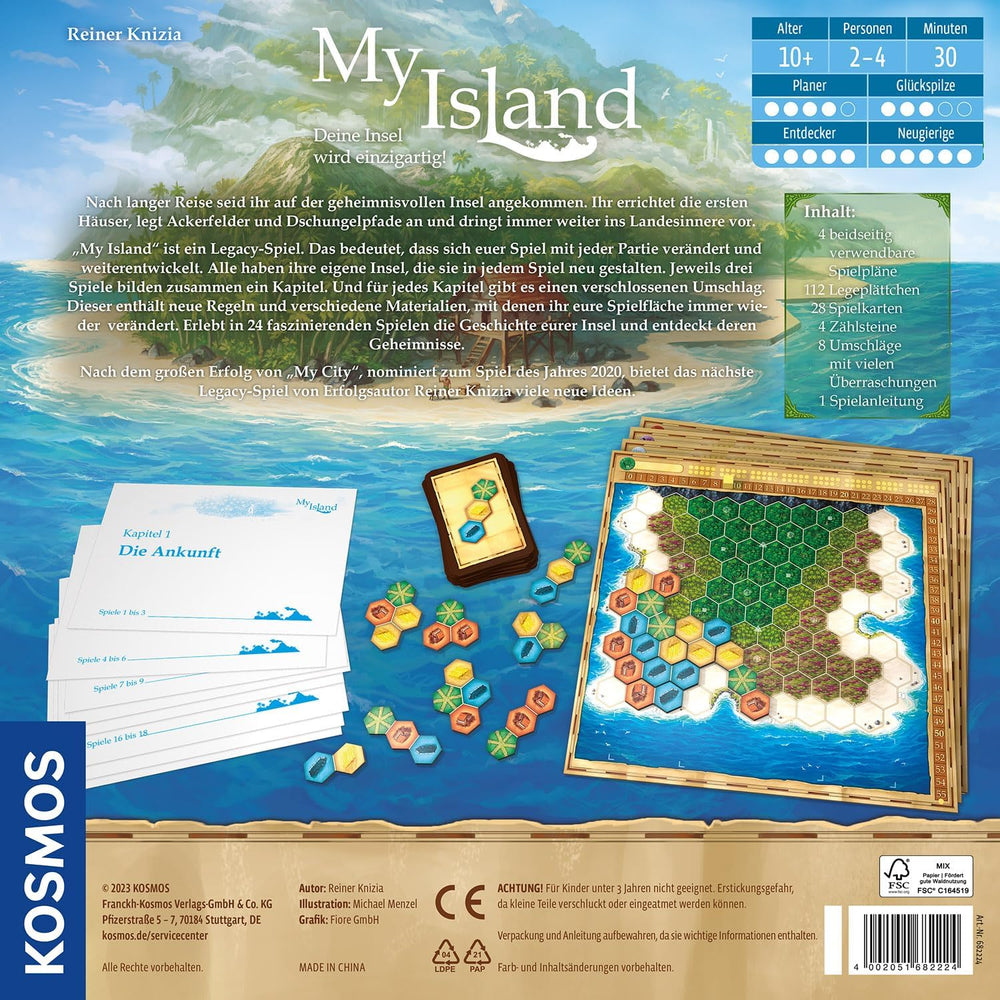 Kosmos 682224 My Island Legacy Game Jeu de société en 8 chapitres pour 2 à 4 joueurs à partir de 10 ans Basé sur le hit My City (nominé pour le jeu de l'année 2021)