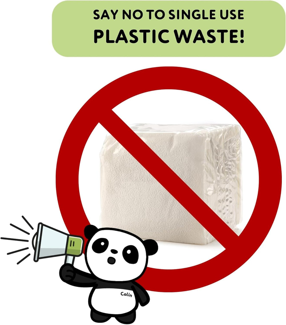 Les serviettes de cocktail en bambou Cheeky Panda | serviettes blanches 100 pièces serviettes en papier