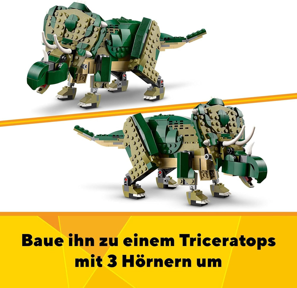 LEGO Creator T.Rex, Dino Tricératops ou Ptérodactyle transformable 3 en 1, modèle de dinosaure mobile pour enfants, cadeau pour garçons et filles 31151 Ensembles de construction Besuche den LEGO-Store