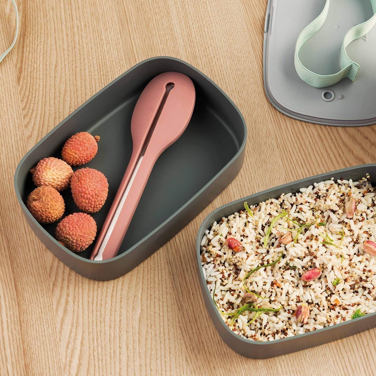 Boîte à bento double BergHoff - Leo (coffret déjeuner 19x12,5x9 cm, deux boîtes, passe au micro-ondes, fermeture hermétique, passe au lave-vaisselle, idéal pour les snacks / snacks / salade) 3950126 Boîtes de conservation alimentaire Naty Shop