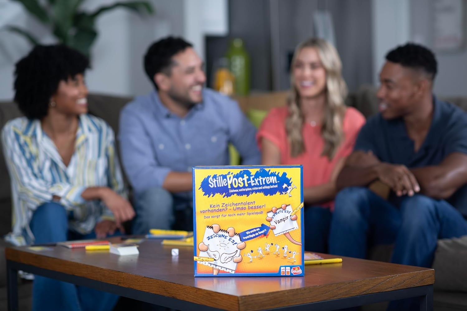 Goliath, Extreme MAIL, un jeu d'ambiance pour adultes et enfants à partir de 8 ans, un jeu de dessin amusant et rapide pour la famille ou les amis, jeux de société, 4 à 6 joueurs, 20 minutes