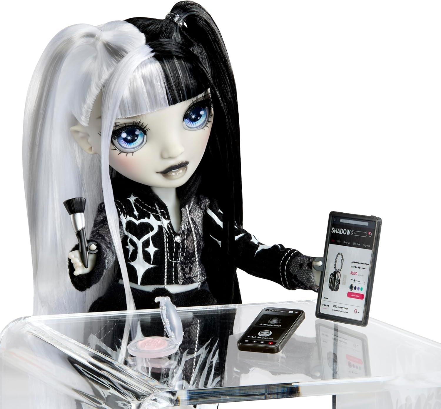 Girls Night Rainbow High Shadow High - Heather Grayson - Poupée mannequin de 28 cm dans les tons de gris, cheveux noirs et blancs et tenue avec accessoires et peigne - Pour les collectionneurs et les enfants à partir de 6 ans